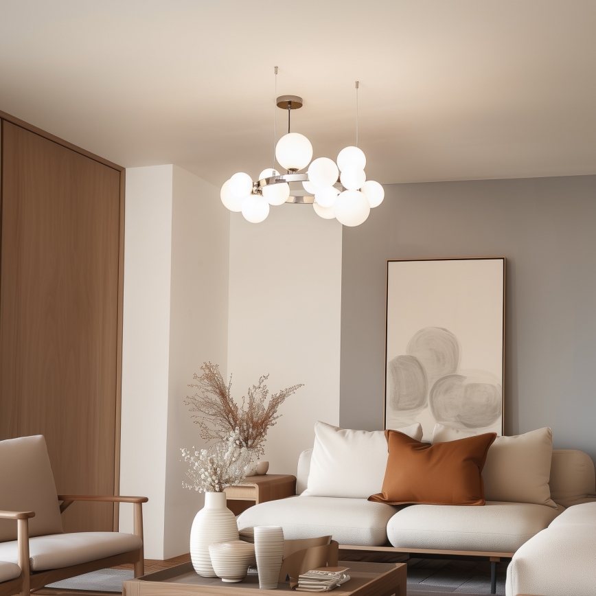 Brilagi - LED Pakabinamas sietynas MILLA 15xG9/3W/230V blizgus chromas/balta