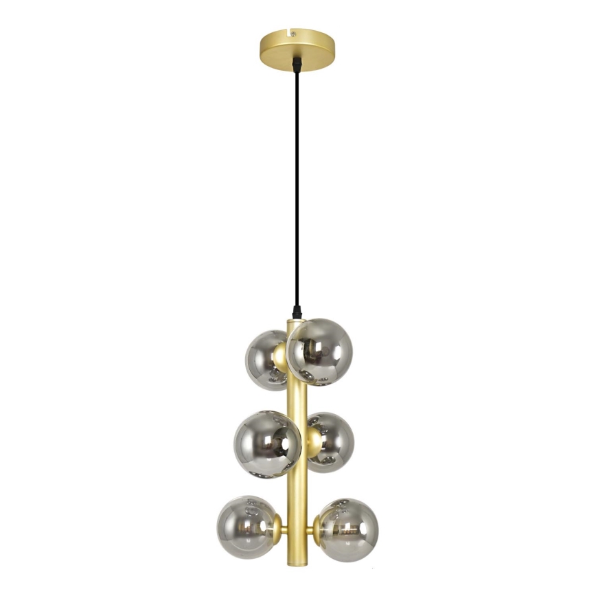 Brilagi - LED Pakabinamas sietynas MILLA 6xG9/3W/230V auksas/dūminis