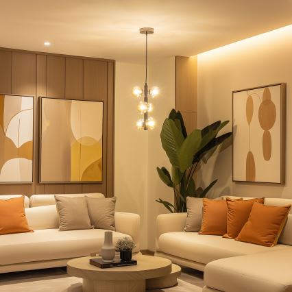 Brilagi - LED Pakabinamas sietynas MILLA 6xG9/3W/230V blizgus chromas/auksas