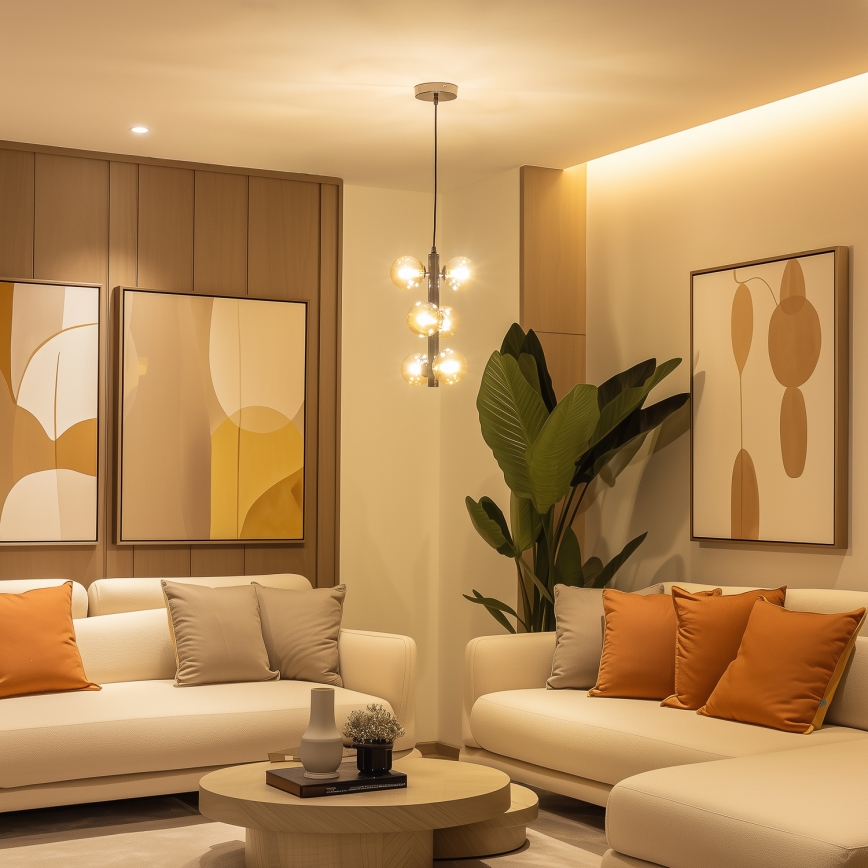 Brilagi - LED Pakabinamas sietynas MILLA 6xG9/3W/230V blizgus chromas/auksas