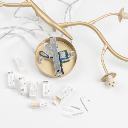 Brilagi - LED Pakabinamas sietynas MISTEL 6xG9/3W/230V auksas/balta