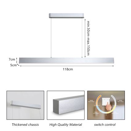 Brilagi - LED Pakabinamas sietynas SLEEKLINE LED/40W/230V 3000/4500/6000K sidabras