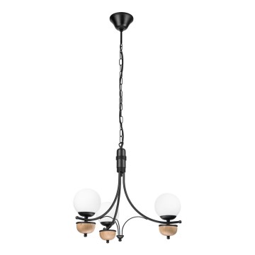 Brilagi - LED pakabinamas šviestuvas ant grandinės COTTAGE 3x G9/40W/230V ąžuolas/balta