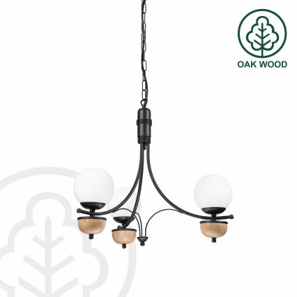 BRILAGI - LED pakabinamas šviestuvas ant grandinės COTTAGE 3x G9/40W/230V ąžuolas/balta
