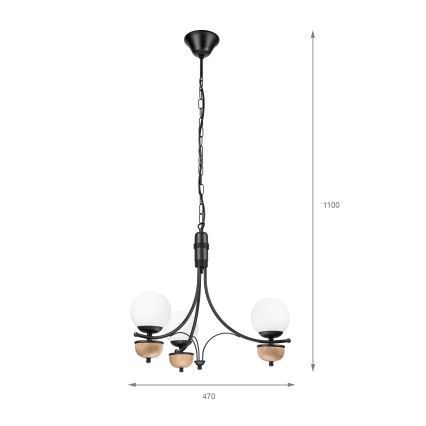 BRILAGI - LED pakabinamas šviestuvas ant grandinės COTTAGE 3x G9/40W/230V ąžuolas/balta