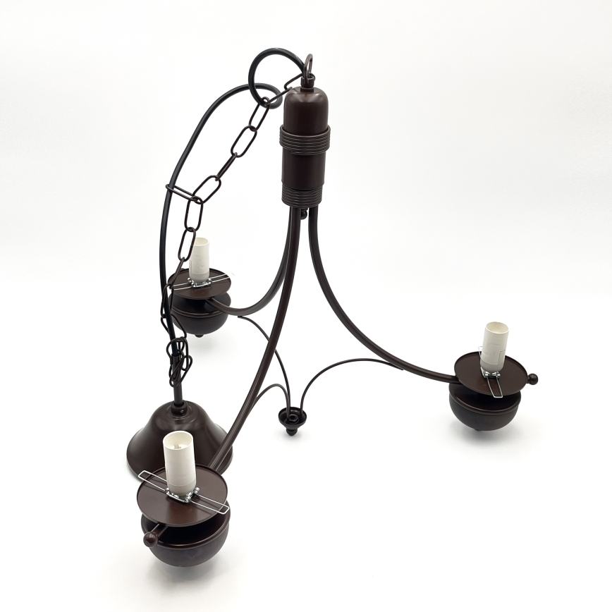 Brilagi - LED pakabinamas šviestuvas ant grandinės COTTAGE 3xE14/40W/230V bukas/rudas/dūminė smėlinė