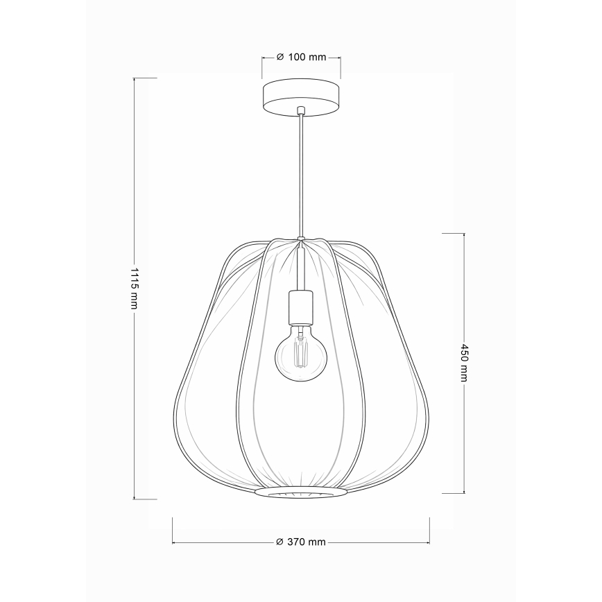 Brilagi - LED pakabinamas šviestuvas ant laido ARVEN 1xE27/8W/230V, skersmuo 37 cm, pilkas