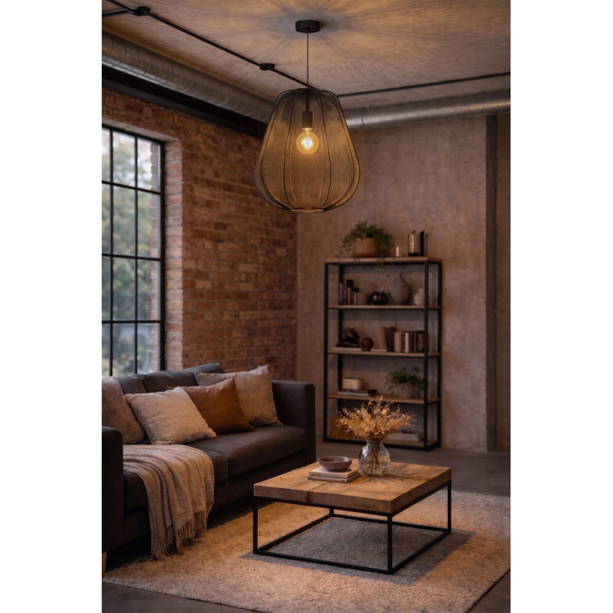 Brilagi - LED pakabinamas šviestuvas ant laido ARVEN 1xE27/8W/230V Ø 37 cm juodas