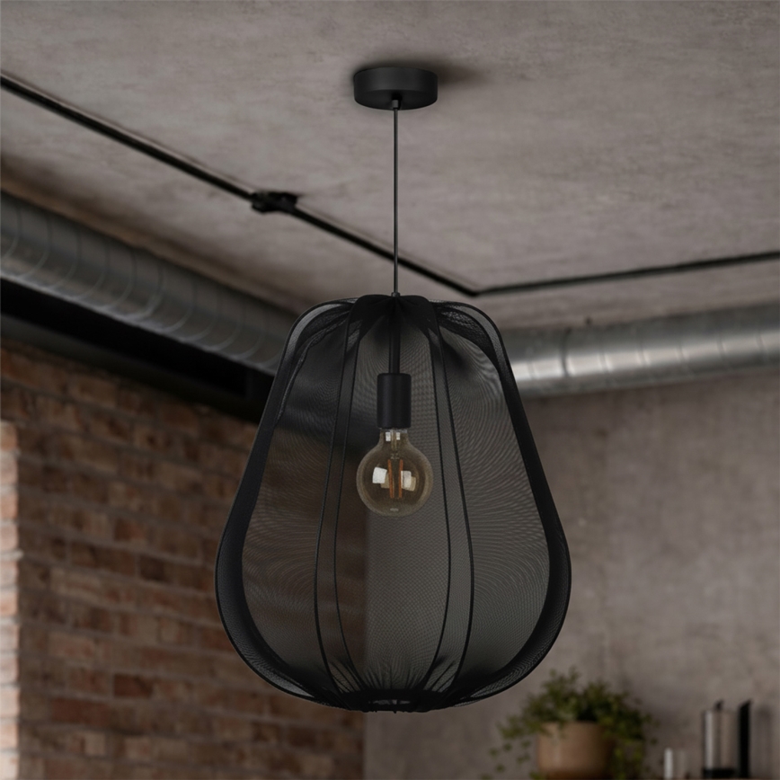 Brilagi - LED pakabinamas šviestuvas ant laido ARVEN 1xE27/8W/230V Ø 37 cm juodas