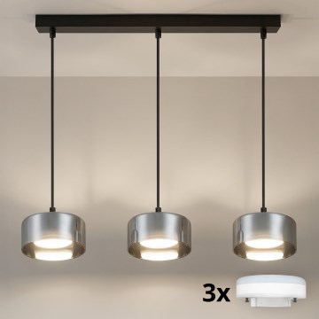 Brilagi - LED Pakabinamas šviestuvas ant laido AURA LUX 3xGX53/30W/230V juoda/dūminė