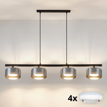Brilagi - LED Pakabinamas šviestuvas ant laido AURA LUX 4xGX53/30W/230V juodas/dūminis