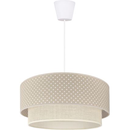 Brilagi - LED liustra ant laido BOHO BOBO 1xE27/10W/230V, skersmuo 40 cm, su taškuotu raštu, smėlinė/kreminė