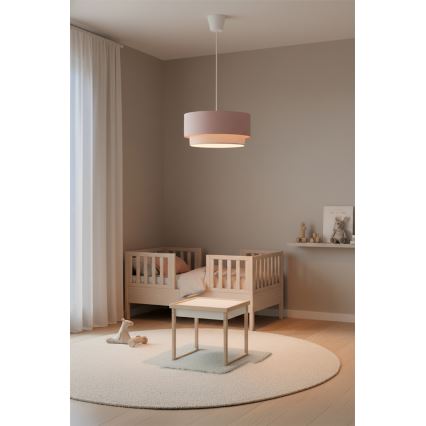 Brilagi - LED pakabinamas šviestuvas ant laido BOHO BOBO 1xE27/60W/230V, skersmuo 40 cm, rožinė/kreminė