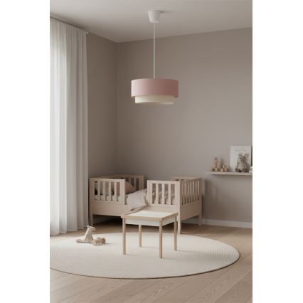 Brilagi - LED pakabinamas šviestuvas ant laido BOHO BOBO 1xE27/60W/230V, skersmuo 40 cm, rožinė/kreminė