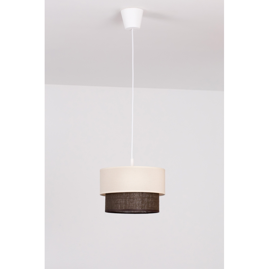 Brilagi - LED pakabinamas šviestuvas ant laido BOHO STYLE 1xE27/15W/230V skersmuo 25 cm kreminė/ruda