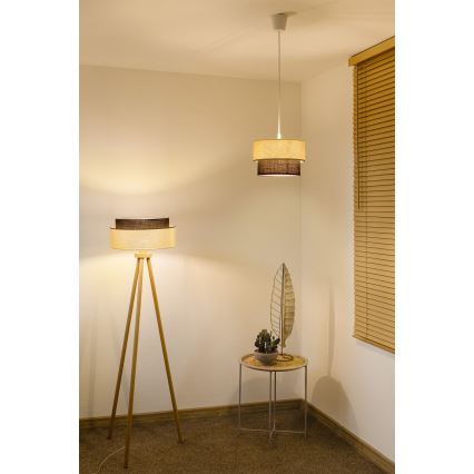Brilagi - LED pakabinamas šviestuvas ant laido BOHO STYLE 1xE27/15W/230V skersmuo 25 cm kreminė/ruda