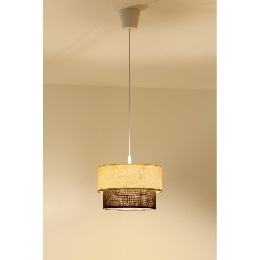 Brilagi - LED pakabinamas šviestuvas ant laido BOHO STYLE 1xE27/15W/230V skersmuo 25 cm kreminė/ruda