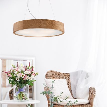Brilagi - LED pakabinamas šviestuvas ant laido CARVALHO 3xE27/45W/230V ąžuolas, skersmuo 47,5 cm