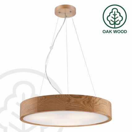 Brilagi - LED pakabinamas šviestuvas ant laido CARVALHO 3xE27/45W/230V ąžuolas, skersmuo 47,5 cm