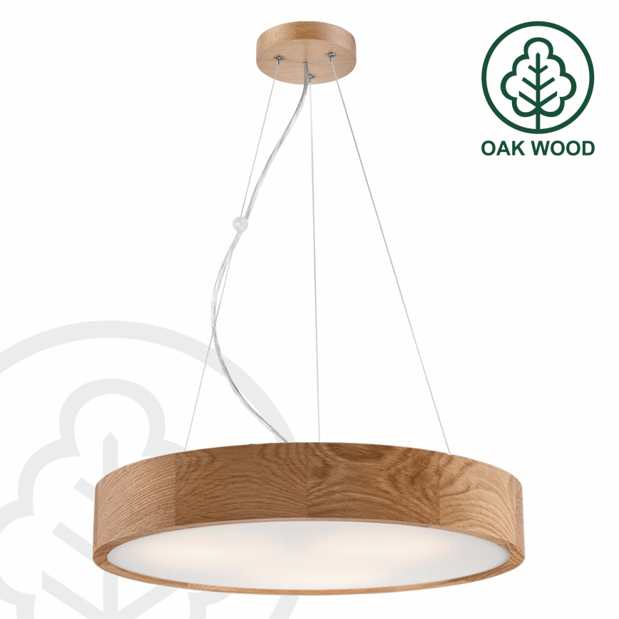 Brilagi - LED pakabinamas šviestuvas ant laido CARVALHO 3xE27/45W/230V ąžuolas, skersmuo 47,5 cm
