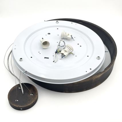 Brilagi - LED pakabinamas šviestuvas ant laido CARVALHO SMOKEY 3xE27/60W/230V, ąžuolo apdaila, skersmuo 47,5 cm