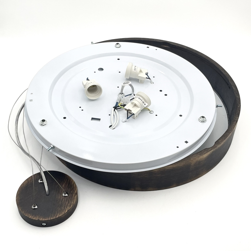 Brilagi - LED pakabinamas šviestuvas ant laido CARVALHO SMOKEY 3xE27/60W/230V, ąžuolo apdaila, skersmuo 47,5 cm