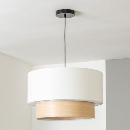 Brilagi - LED pakabinamas šviestuvas ant laido CERIA 1xE27/40W/230V skersmuo 50 cm balta/bėžinė