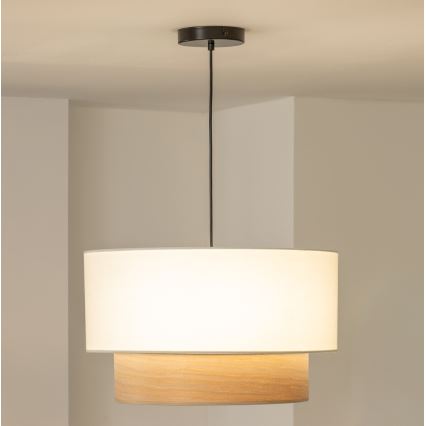 Brilagi - LED pakabinamas šviestuvas ant laido CERIA 1xE27/40W/230V skersmuo 50 cm balta/bėžinė