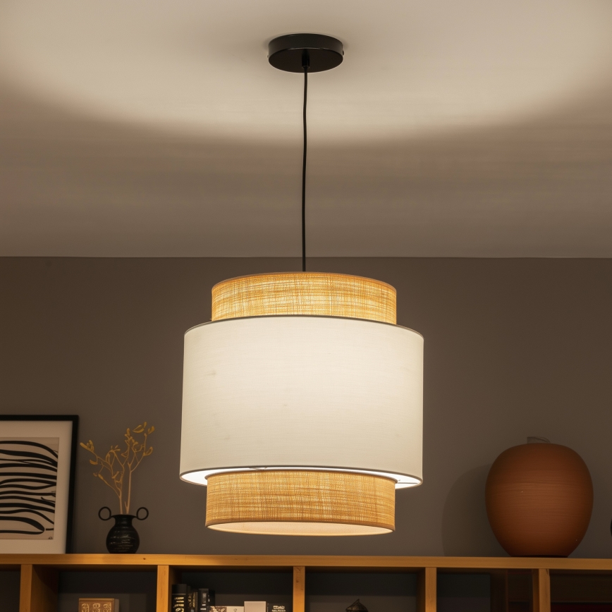 Brilagi - LED pakabinamas šviestuvas ant laido CERIA 1xE27/40W/230V Ø 40 cm juodas/bėžinis/baltas