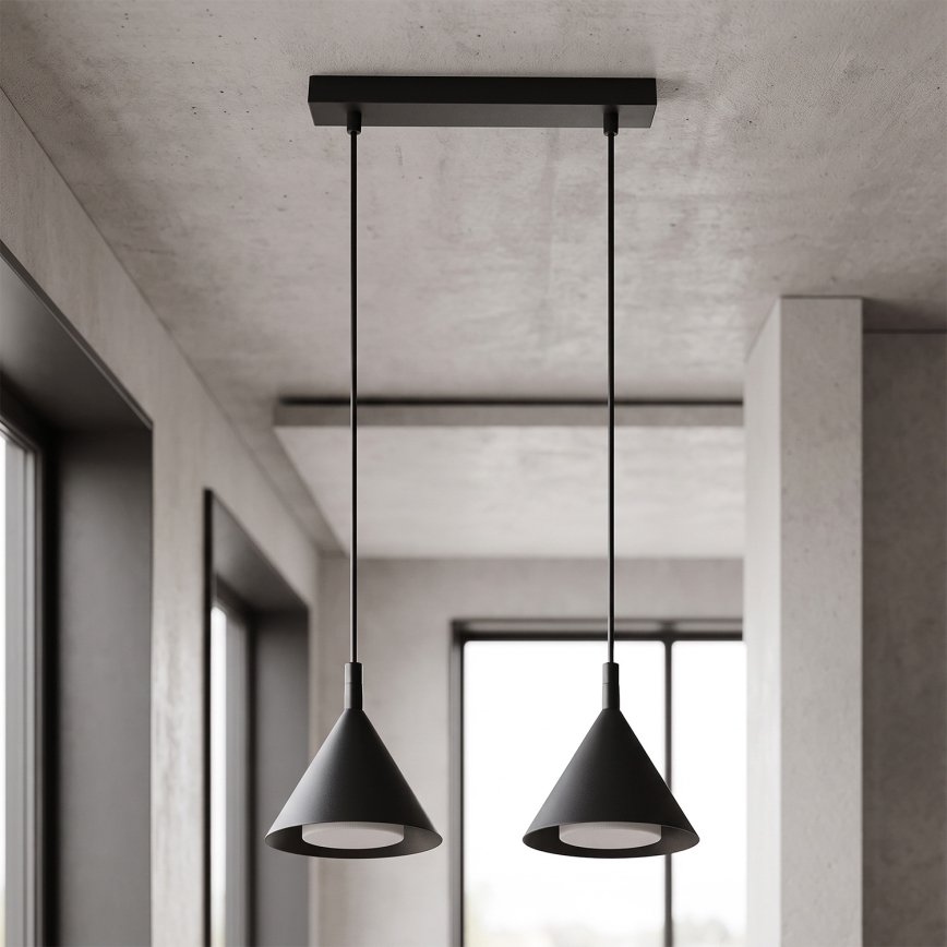 BRILAGI - LED Pakabinamas šviestuvas ant laido CONE DOUBLE 2xGX53/15W/230V juoda