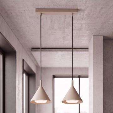 BRILAGI - LED Pakabinamas šviestuvas ant laido CONE DOUBLE 2xGX53/15W/230V smėlio spalvos