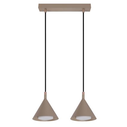 BRILAGI - LED Pakabinamas šviestuvas ant laido CONE DOUBLE 2xGX53/15W/230V smėlio spalvos
