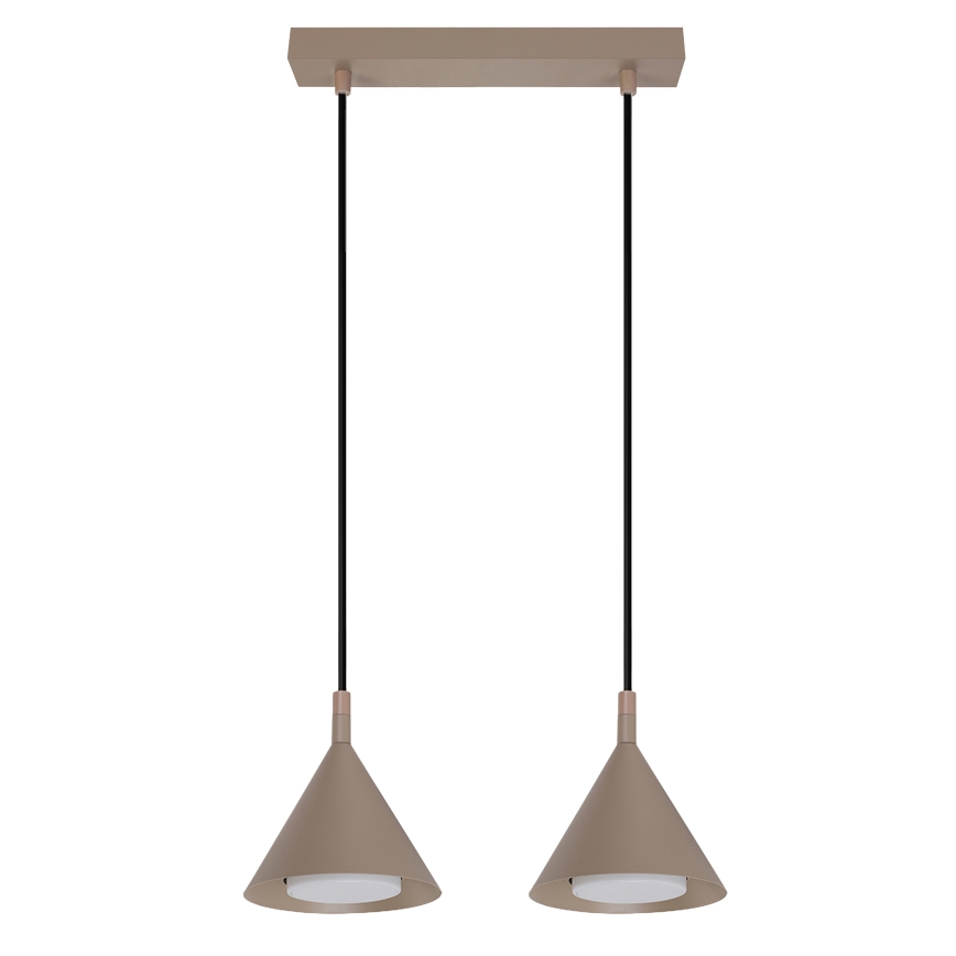 BRILAGI - LED Pakabinamas šviestuvas ant laido CONE DOUBLE 2xGX53/15W/230V smėlio spalvos