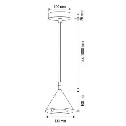 BRILAGI - LED Pakabinamas šviestuvas ant laido CONE SINGLE 1xGX53/15W/230V juodas