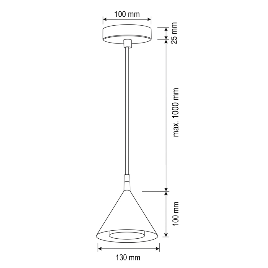BRILAGI - LED Pakabinamas šviestuvas ant laido CONE SINGLE 1xGX53/15W/230V smėlio spalvos