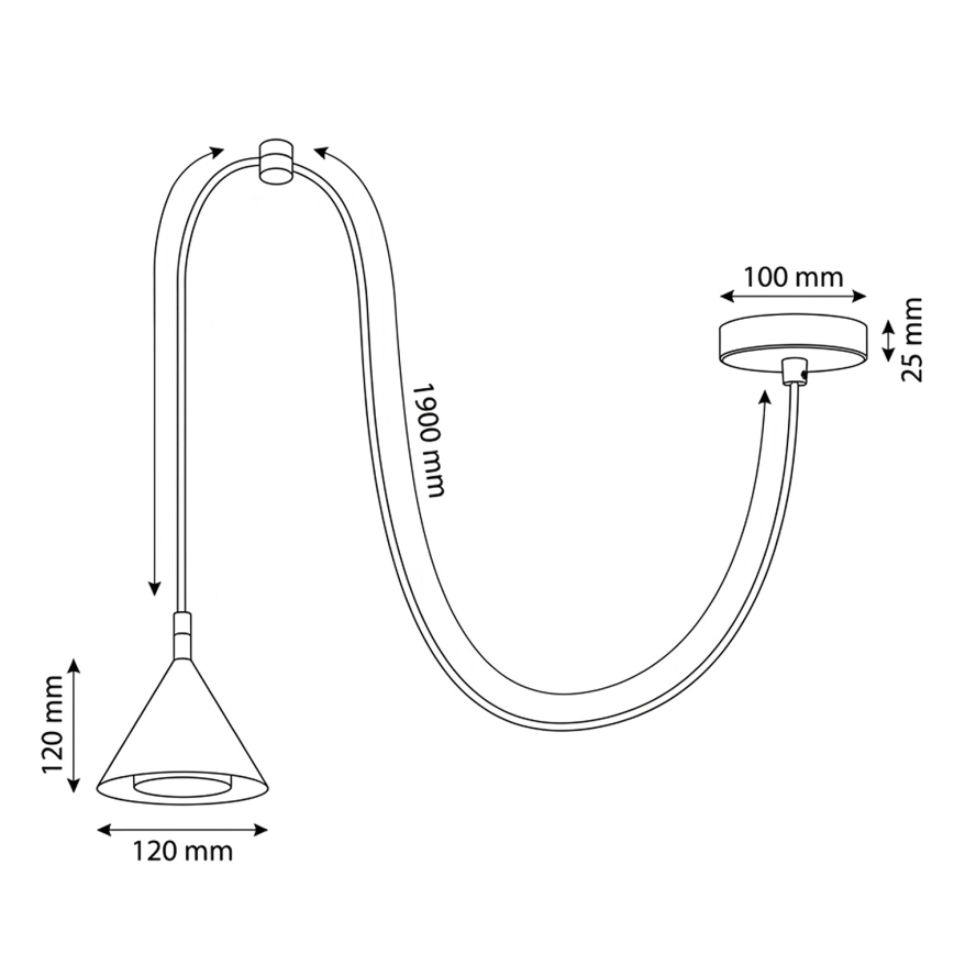 BRILAGI - LED Pakabinamas šviestuvas ant laido CONE SINGLE SPIDER 1xGX53/15W/230V baltas