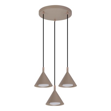 BRILAGI - LED Pakabinamas šviestuvas ant laido CONE TRIPLE ROUND 3xGX53/15W/230V smėlinė