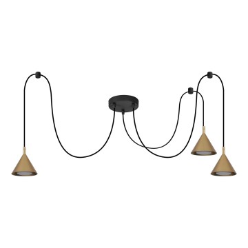 BRILAGI - LED Pakabinamas šviestuvas ant laido CONE TRIPLE SPIDER 3xGX53/15W/230V auksinis