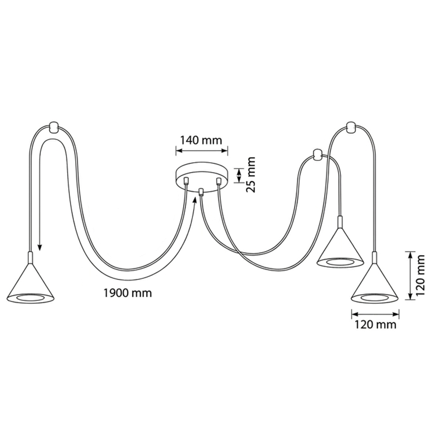BRILAGI - LED Pakabinamas šviestuvas ant laido CONE TRIPLE SPIDER 3xGX53/15W/230V balta