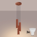 BRILAGI - LED pakabinamas šviestuvas ant laido CRESTO 3xGU10/10W/230V oranžinė