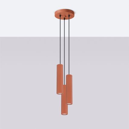 BRILAGI - LED pakabinamas šviestuvas ant laido CRESTO 3xGU10/10W/230V oranžinė