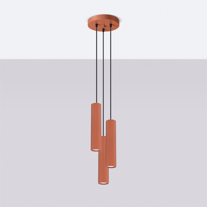 BRILAGI - LED pakabinamas šviestuvas ant laido CRESTO 3xGU10/10W/230V oranžinė