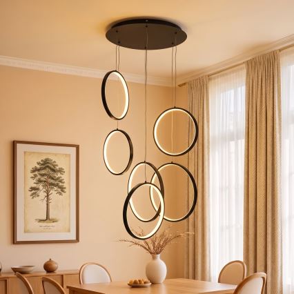 BRILAGI - LED pakabinamas šviestuvas ant laido ECHO LED/80W/230V 4000K skersmuo 50 cm juoda