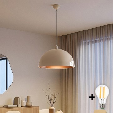 BRILAGI - LED pakabinamas šviestuvas ant laido METALO 1xE27/40W/230V skersm. 40 cm smėlinė/varinė