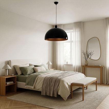 BRILAGI - LED pakabinamas šviestuvas ant laido METALO 1xE27/40W/230V Ø 40 cm juoda/varinė