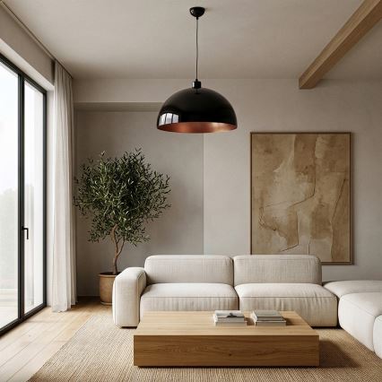 BRILAGI - LED pakabinamas šviestuvas ant laido METALO 1xE27/40W/230V Ø 40 cm juoda/varinė