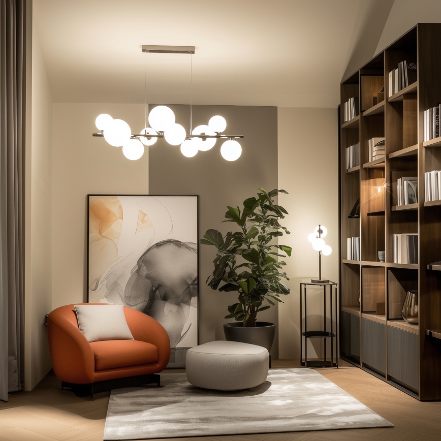 Brilagi - LED pakabinamas šviestuvas ant laido MILLA 10xG9/3W/230V juodas chromas/balta apdaila