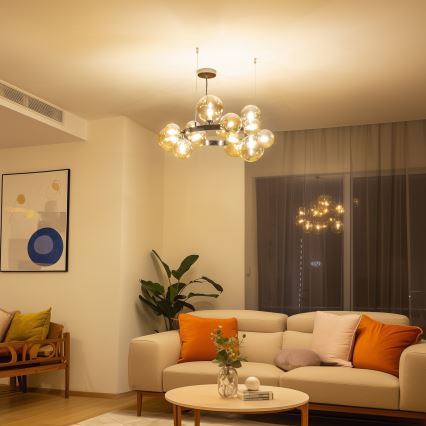 Brilagi - LED pakabinamas šviestuvas ant laido MILLA 15xG9/3W/230V juodas chromas/auksinis