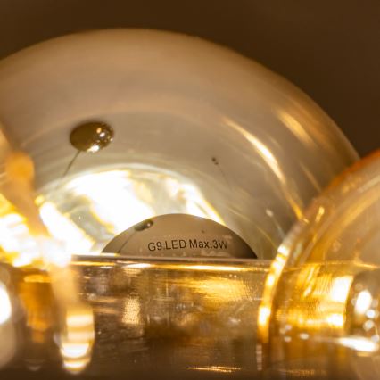 Brilagi - LED pakabinamas šviestuvas ant laido MILLA 15xG9/3W/230V juodas chromas/auksinis