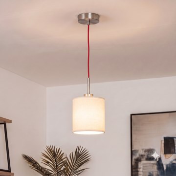 Brilagi - LED pakabinamas šviestuvas ant laido NUBILA 1xE27/60W/230V skersm. 14 cm raudona/kreminė